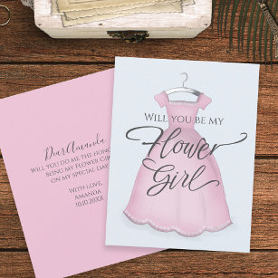 Will you be my Flower Girl Proposal Pretty Pink Card
