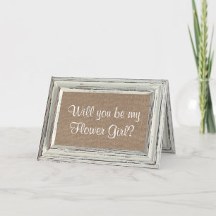 Will You Be My Flower Girl? Rustic White Frame Invitation