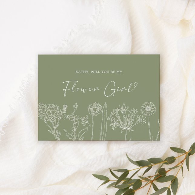 Will You Be My Flower Girl Sage Green Flowers (Creator Uploaded)