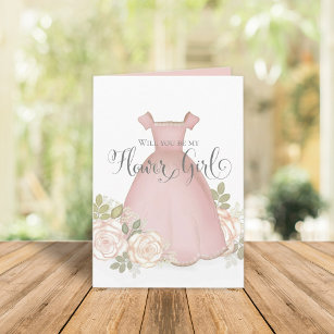 Will you be my Flower Girl Watercolor Blush Card