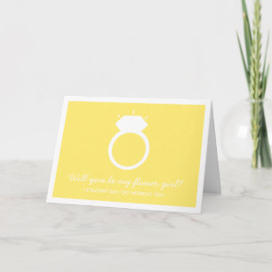 Will You Be My Flower Girl? Yellow Ring Card