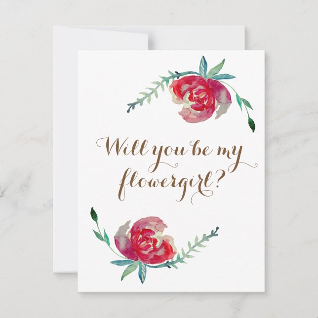 Will you be my flowergirl invitation postcard (Front)