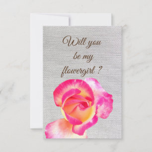 Will you be my flowergirl pink invitation postcard