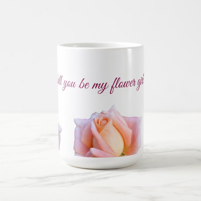 Will you be my flowergirl, Pink Roses Coffee Mug (Center)