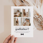 Will You Be My Godfather 4 Photo Proposal Card<br><div class="desc">Looking for a sweet and meaningful way to ask a loved one to be your child's Godfather? This modern, minimalist card is the perfect way to pop the question! Whether you're asking a family member or close friends, this template helps you create a heartfelt moment that they'll treasure forever, along...</div>