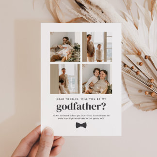 Will You Be My Godfather 4 Photo Proposal Card