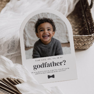 Will You Be My Godfather Arch Photo Proposal Invitation