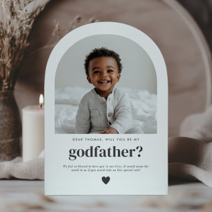 Will You Be My Godfather Arch Photo Proposal Invitation