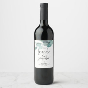 Will You Be My Godfather Asking Baby Announcement Wine Label