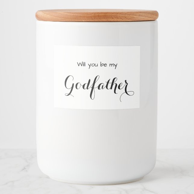 Will You Be My Godfather Candle Label (Front)
