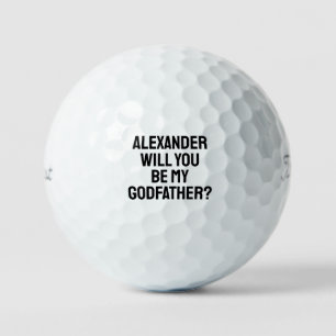 Will You Be My Godfather Godparent Proposal Golf Balls