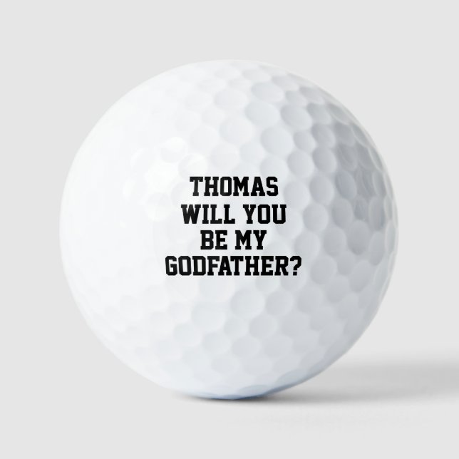 Will You Be My Godfather Godparent Proposal Golfer Golf Balls (Front)