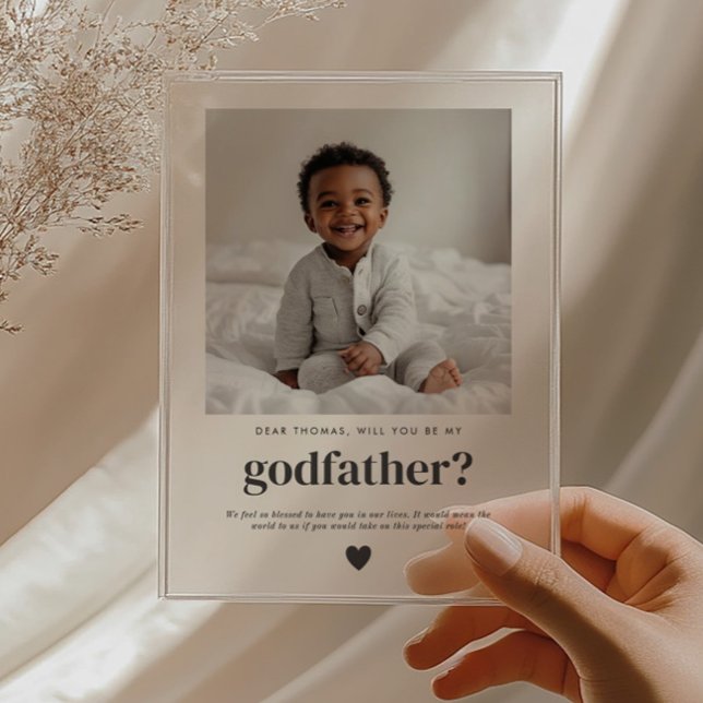 Will You Be My Godfather Photo Proposal Acrylic Invitations (Zazzle Will You Be My Godfather Photo Proposal Acrylic Invitations)