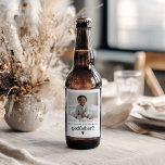 Will You Be My Godfather Photo Proposal Beer Bottle Label<br><div class="desc">Looking for a fun way to ask a loved one to be your baby's Godfather? This modern, minimalist design is the perfect way to pop the question! Whether you're asking a family member or a close friend, this template helps you create a heartfelt moment that they'll treasure forever, along with...</div>