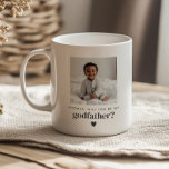 Will You Be My Godfather Photo Proposal Coffee Mug<br><div class="desc">Looking for a sweet and meaningful way to ask a loved one to be your baby's Godfather? This modern, minimalist mug design is the perfect way to pop the question! Whether you're asking a family member or close friends, this label helps you create a heartfelt moment that they'll treasure forever,...</div>