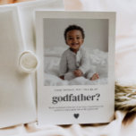Will You Be My Godfather Photo Proposal Invitation<br><div class="desc">Looking for a sweet and meaningful way to ask a loved one to be your baby's Godfather? This modern, minimalist card is the perfect way to pop the question! Whether you're asking a family member or a close friend, this template helps you create a heartfelt moment that they'll treasure forever,...</div>