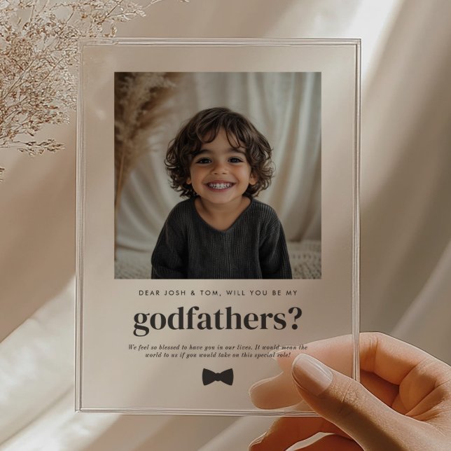 Will You Be My Godfathers Photo Proposal Acrylic Invitations (Zazzle Will You Be My Godfathers Photo Proposal Acrylic Invitations)