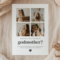 Will You Be My Godmother 4 Photo Proposal Card