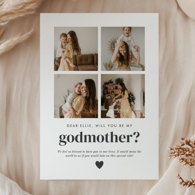 Will You Be My Godmother 4 Photo Proposal Card (Zazzle Will You Be My Godmother 4 Photo Proposal Card)