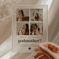 Will You Be My Godmother 4 Photo Proposal Card