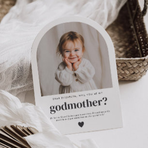 Will You Be My Godmother Arch Photo Proposal Invitation