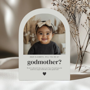 Will You Be My Godmother Arch Photo Proposal Invitation