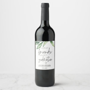 Will You Be My Godmother Asking Baby Announcement Wine Label