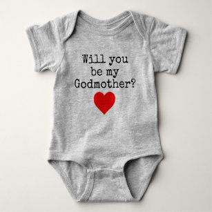 will you be my godmother baby bodysuit