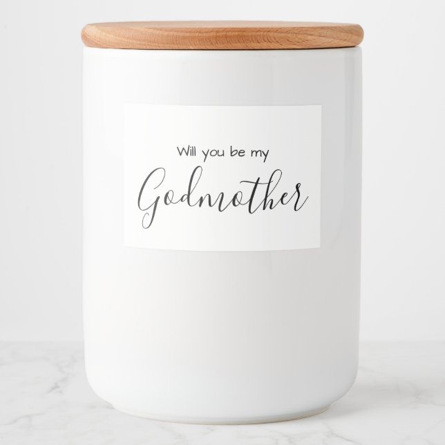Will You Be My Godmother Candle Food Label (Front)