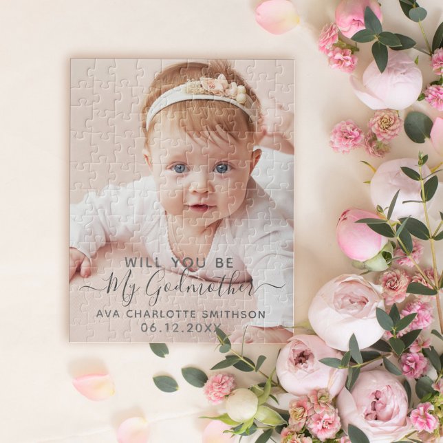 Will You Be My Godmother Classy Personalised Photo Jigsaw Puzzle (Creator Uploaded)