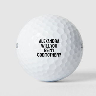 Will You Be My Godmother Godparent Proposal Golfer Golf Balls