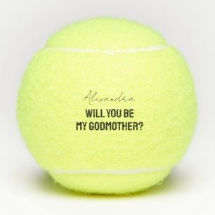 Will You Be My Godmother Godparent Proposal Sports Tennis Balls