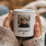 Will You Be My Godmother Photo Proposal Coffee Mug<br><div class="desc">Looking for a sweet and meaningful way to ask a loved one to be your baby's Godmother? This modern, minimalist mug design is the perfect way to pop the question! Whether you're asking a family member or close friends, this label helps you create a heartfelt moment that they'll treasure forever,...</div>