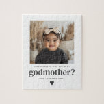Will You Be My Godmother Photo Proposal Jigsaw Puzzle<br><div class="desc">Looking for a sweet and meaningful way to ask a loved one to be your baby's Godmother? This modern puzzle makes a fun way to pop the question! Whether you're asking a family member or close friends, this template helps you create a heartfelt moment that they'll treasure forever, along with...</div>