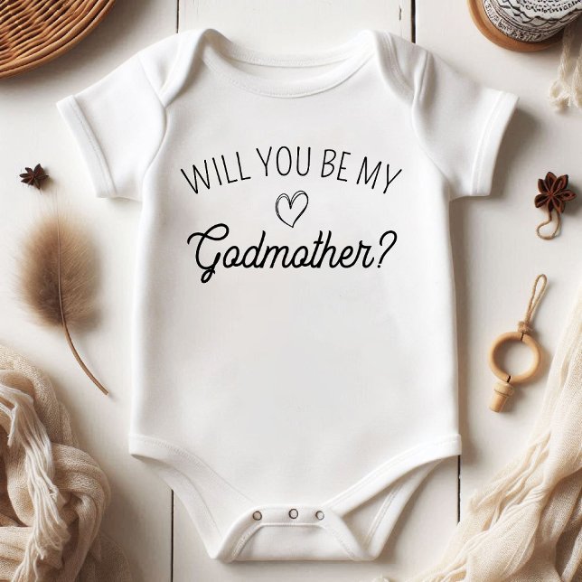 Will You Be My Godmother? Pregnancy Announcement Baby Bodysuit (Will You Be My Godmother? Pregnancy Announcement Baby Bodysuit)