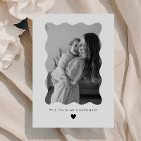 Will You Be My Godmother Wavy Photo Proposal Card