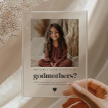 Will You Be My Godmothers Photo Proposal Acrylic Invitations<br><div class="desc">Looking for a sweet and meaningful way to ask your loved ones to be your baby's Godmothers? This modern, minimalist card is the perfect way to pop the question! Whether you're asking a family member or close friends, this template helps you create a heartfelt moment that they'll treasure forever, along...</div>