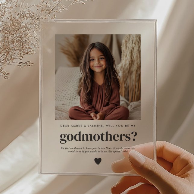 Will You Be My Godmothers Photo Proposal Acrylic Invitations (Zazzle Will You Be My Godmothers Photo Proposal Acrylic Invitations)