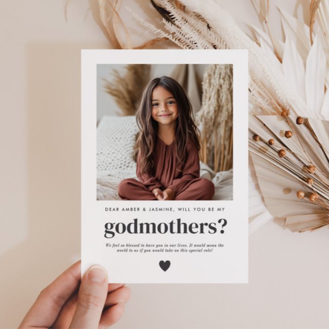 Will You Be My Godmothers Photo Proposal Invitation (Zazzle Will You Be My Godmothers Photo Proposal Invitation)