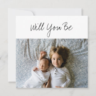Will You be My GodParent Baby & Sibling Photo Card