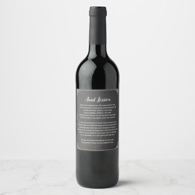 Will You Be My Godparent Wine Labels | 3.5 x 4 (Front)