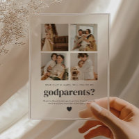 Will You Be My Godparents 4 Photo Proposal Card