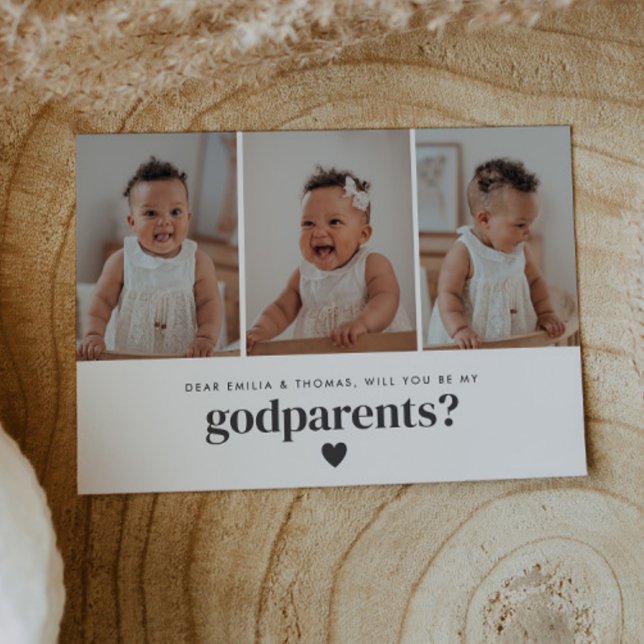 Will You Be My Godparents Landscape Photo Proposal Invitation (Creator Uploaded)