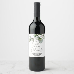 Will You Be My Godparents New Baby Announcement Wi Wine Label