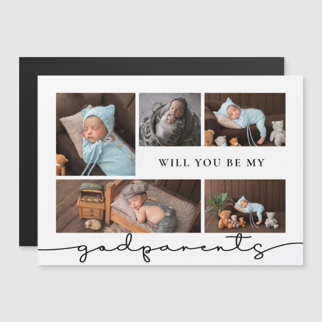 Will You Be My Godparents Photo Collage  (Front/Back)