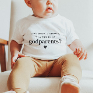 Will You Be My Godparents Photo Proposal Baby T-Shirt