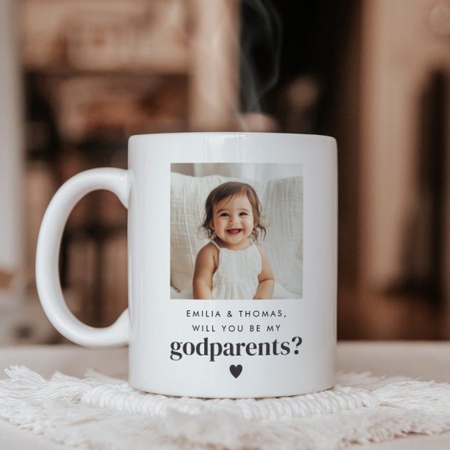 Will You Be My Godparents Photo Proposal Coffee Mug (Zazzle Will You Be My Godparents Photo Proposal Coffee Mug - Front)