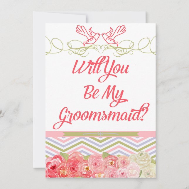 Will You Be My Groomsmaid Invitation (Front)
