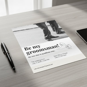 Will You Be My Groomsman 8.5" x 11" Paper Sheet