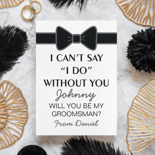 Will You Be My Groomsman Black Bow Tie Invitation